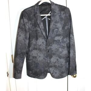 Vito Men's Gray Floral Print Ponte Knit Slim Fit Blazer sz 44 US / 52 EU